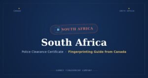 South Africa Police Clearance Certificate (PCC) from Canada — Fingerprinting Guide